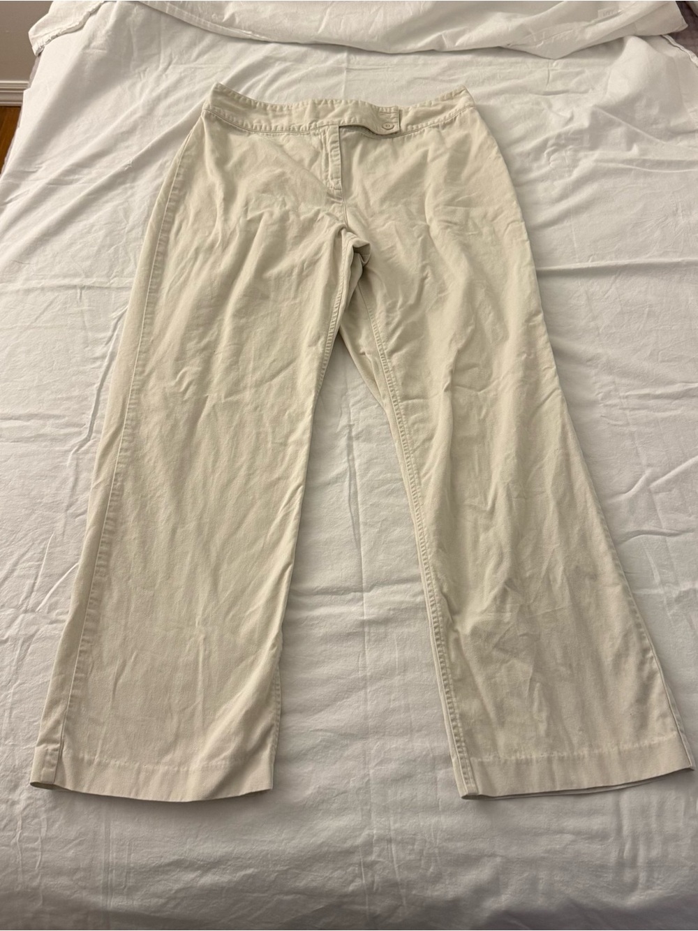 Y2K Talbots Cream wide leg cotton pants in a size 14